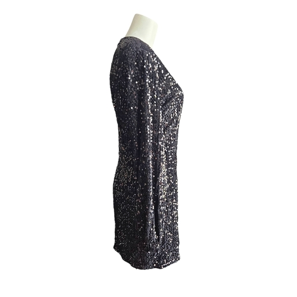 Fashion Nova Womens Sequin Mini Dress Sz Medium Dark Romantic Whimsigoth - Picture 3 of 12
